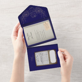 Convite de Casamento de Livro de Biblioteca de Ros