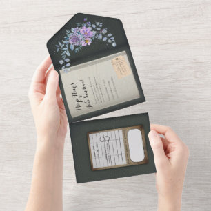 Convite de Casamento de Livro de Cores Aquáticas C