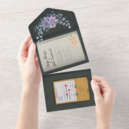 Convite de Casamento de Livro de Cores Aquáticas C