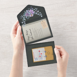 Convite de Casamento de Livro de Cores Aquáticas C