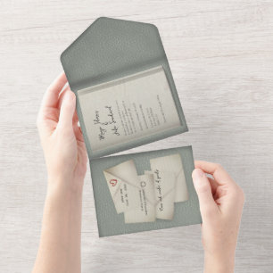 Convite de Casamento de Livro de Nota de Correspon
