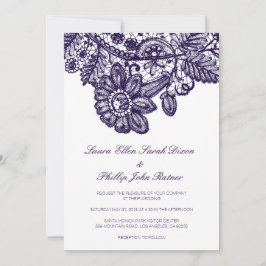 Convite de Casamento de Locais Azuis