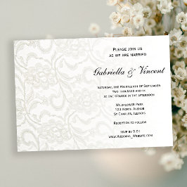 Convite de Casamento de Locais de Faux Branco