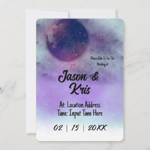 Convite de casamento de Lua de Convite Celestial