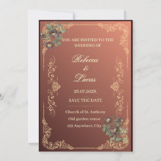Convite de casamento de luxo