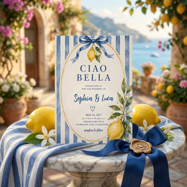 Convite de Casamento de Luxo Ciao Bella Italiano d (Criador carregado)
