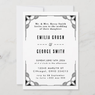 Convite de Casamento de Luxo Clássico com Dinheiro