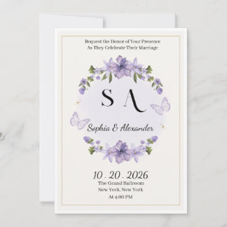 Convite de Casamento de Luxo Sophia & Alexander |
