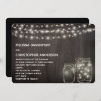 Convite de casamento de Luzes Láteas e Jars Mason