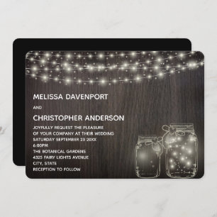 Convite de casamento de Luzes Láteas e Jars Mason