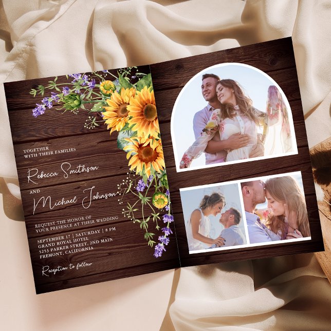 Convite de Casamento de Madeira com Código QR de G (Criador carregado)
