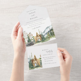 Convite de casamento de madeira de pinheiro de mon