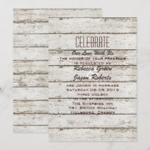 convite de casamento de madeira rústica vintage de