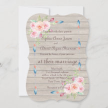 Convite de casamento De Madeira Velho Russo Por Aq