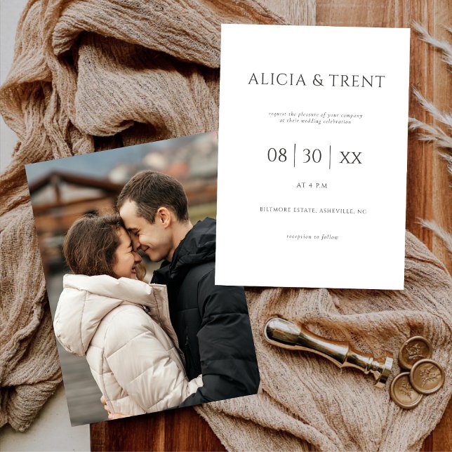 Convite de Casamento de Mansão Moderna | Minimalis (Criador carregado)