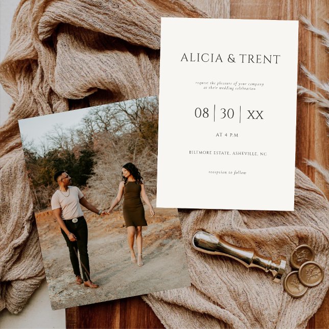 Convite de Casamento de Mansão Moderna | Minimalis (Criador carregado)