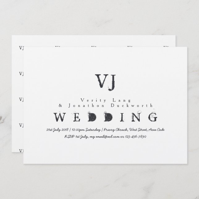 Convite de casamento de Máquina de Digitalização d (Frente/Verso)