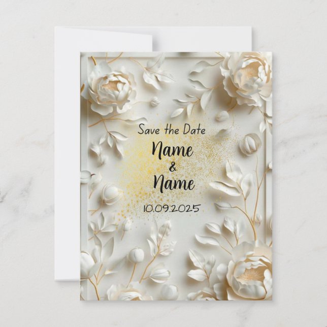 Convite de Casamento de Marfim (Frente)