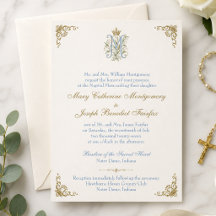 Convite de Casamento de Missa Nupcial com Monogram