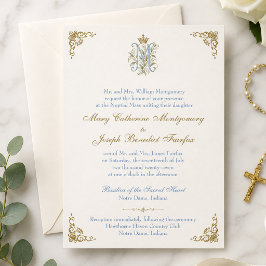 Convite de Casamento de Missa Nupcial com Monogram