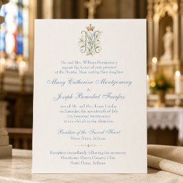 Convite de Casamento de Missa Nupcial com Monogram