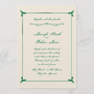 Convite de Casamento de Mistura Verde de Inverno