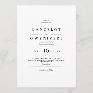 convite de casamento de modelo de texto 5x7.clássi