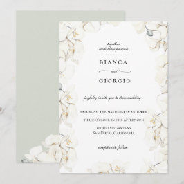 Convite De Casamento De Moldura Da Orquídea De Mar