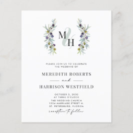 Convite de casamento de Monograma de Branch de Oli