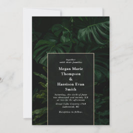 Convite De Casamento De Monstera Tropical Moody