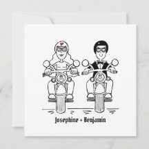 Convite de casamento de moto personalizado para mo