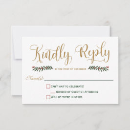 Convite de casamento de Natal com RSVP para feriad