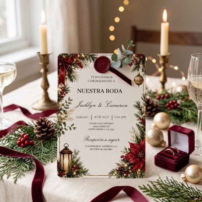 Convite de casamento de Natal de luxo  (Criador carregado)