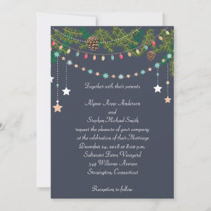 Convite de Casamento de Natal em Quadro de Giz