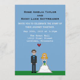 Convite de casamento de noiva e noivo da Pixel Gam