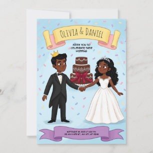 Convite de Casamento de Noiva e Noivo de Desenho A