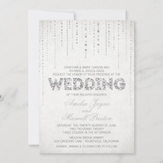Convite De Casamento De Olhos De Silver Glitter