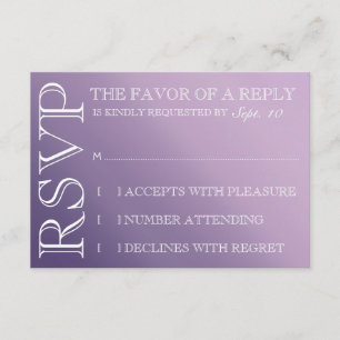 Convite de Casamento de Ombre Roxo rsvp