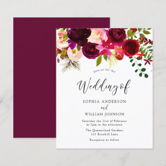 Convite De Casamento De Orçamento De Blush Vermelh