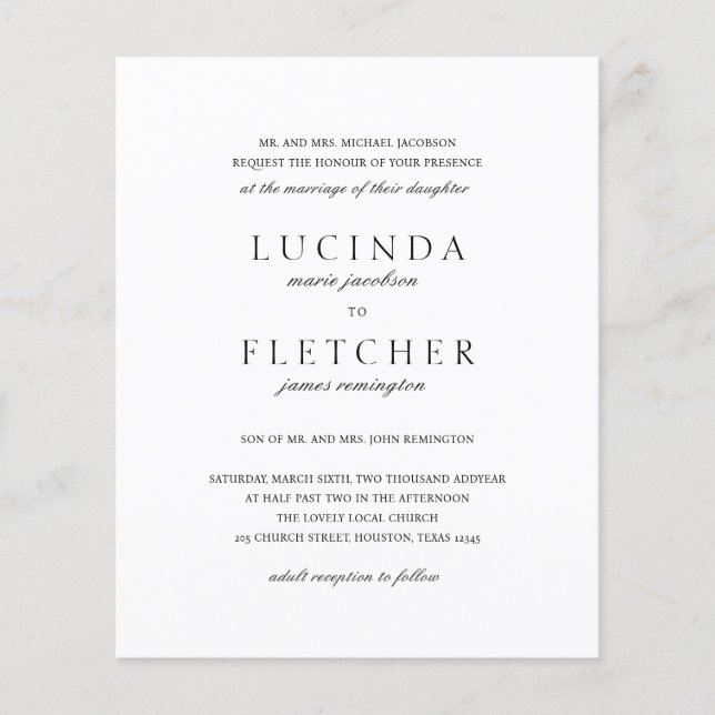 Convite de Casamento de Orçamento de Código QR For (Frente)