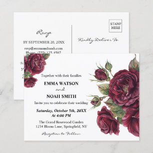 Convite De Casamento De Orçamento Floral Da Burgun