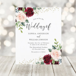 Convite De Casamento De Orçamento Floral Para Bord