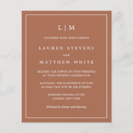 Convite de casamento de Orçamento Simples Terracot