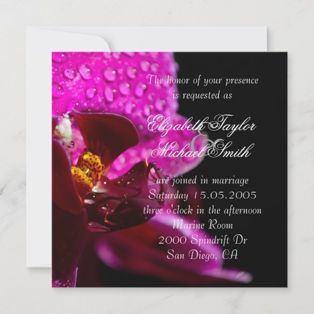 Convite de casamento de Orquídea Puro de Luxo (Frente)