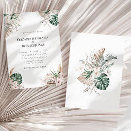 Convite de Casamento de Orquídea Tropical e Monste