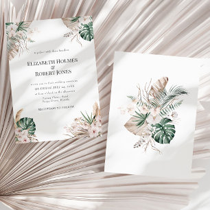 Convite de Casamento de Orquídea Tropical e Monste