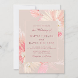 Convite de Casamento de Orquídea Tropical Rosa Emp