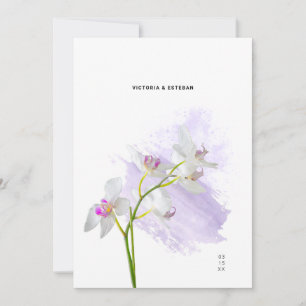 Convite De Casamento De Orquídeas De Aquarela Botâ