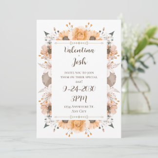 Convite de Casamento de Outono