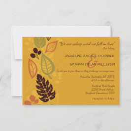 Convite de Casamento de Outono 3x5 "Até Cairmos no